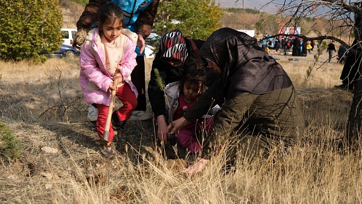 Milli Ağaçlandırma Günü'nde fidanlar toprakla buluştu