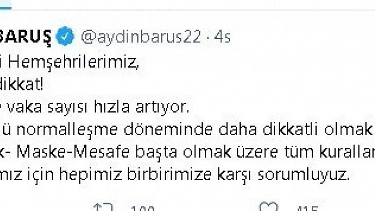 Vali Baruş uyardı