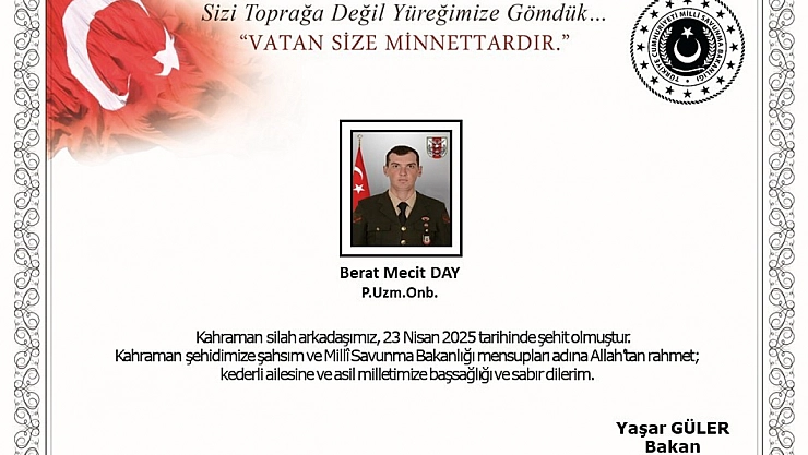 Pençe-Kilit'ten acı haber... Şehit var