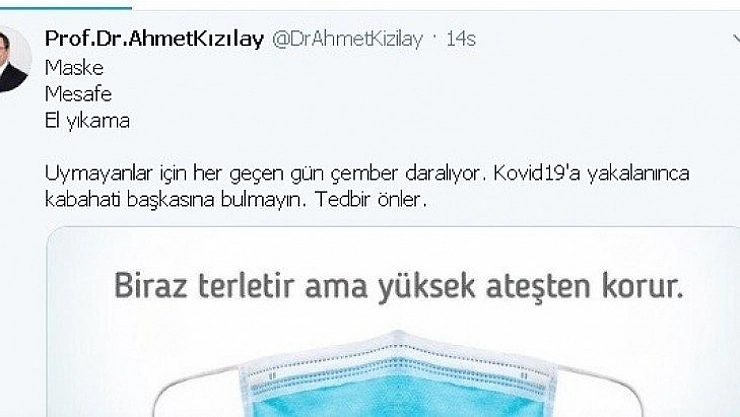 Kızılay'dan maske uyarısı