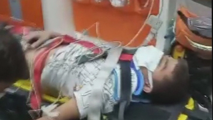 Rögara düşen genç yaralandı