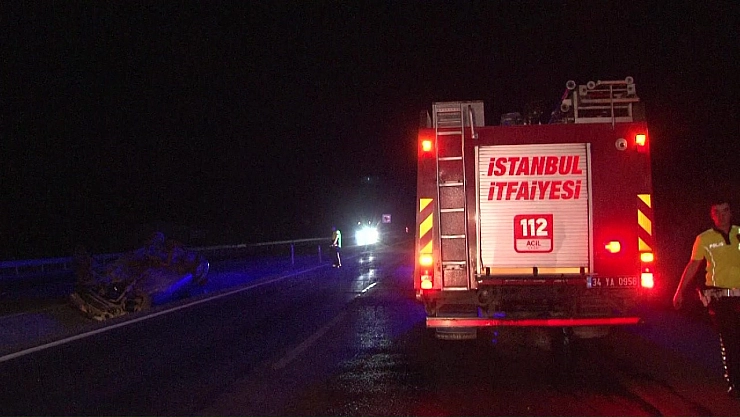 Sancaktepe'de otomobil takla attı