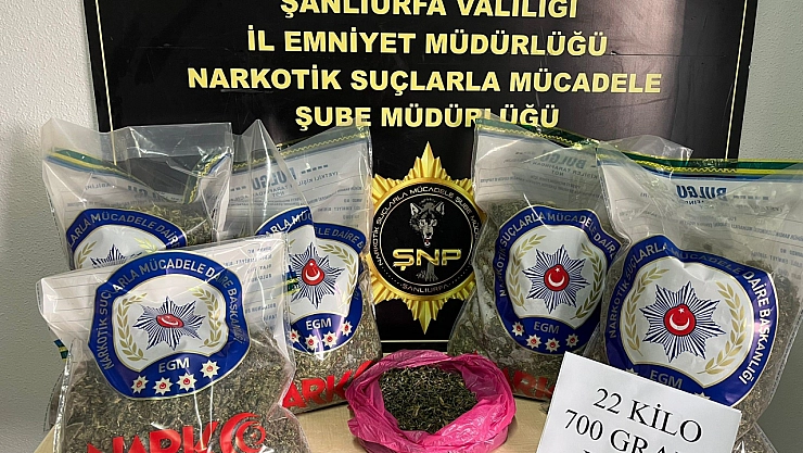 Uyuşturucuya darbe: 22 kilo 700 gram esrar maddesi ele geçirildi