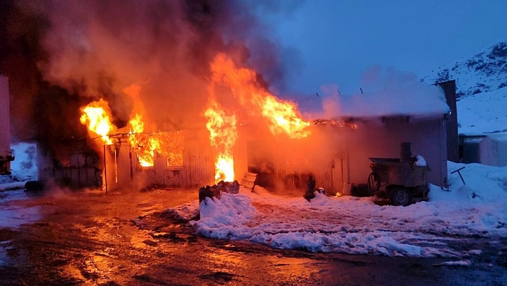 Şantiyede yangın çıktı