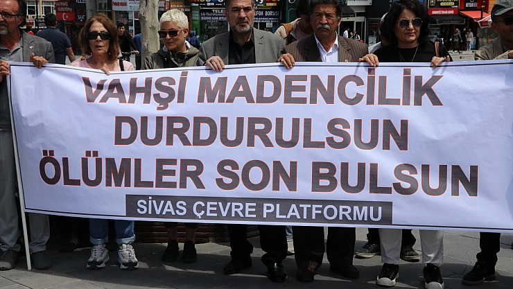 Sivas'ta maden kazası protesto edildi