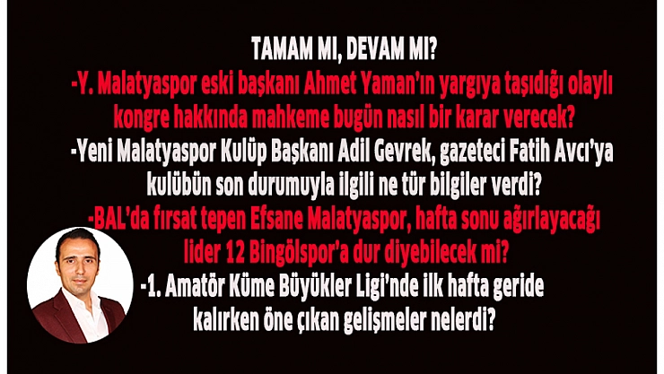 Tamam mı, devam mı?