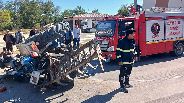 Traktör devrildi: 2 yaralı