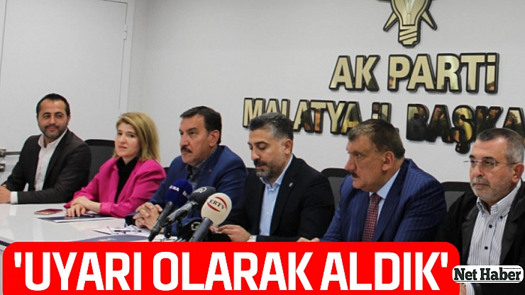 'Uyarı olarak aldık'