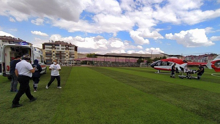 Hava ambulansı yetişti