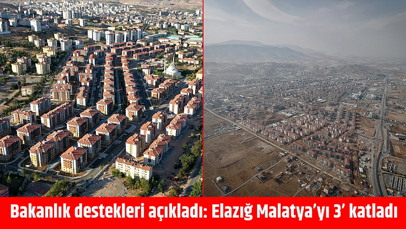 Bakanlık destekleri açıkladı: Elazığ Malatya'yı 3' katladı