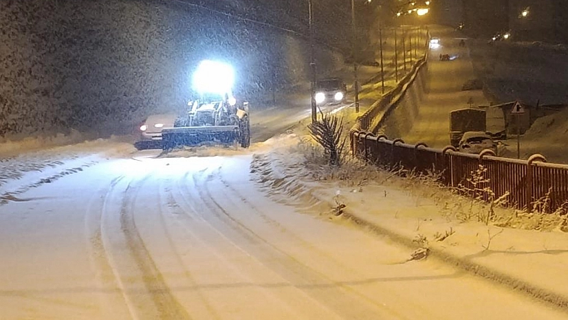 Battalgazi'de karla mücadele gece boyu sürdü