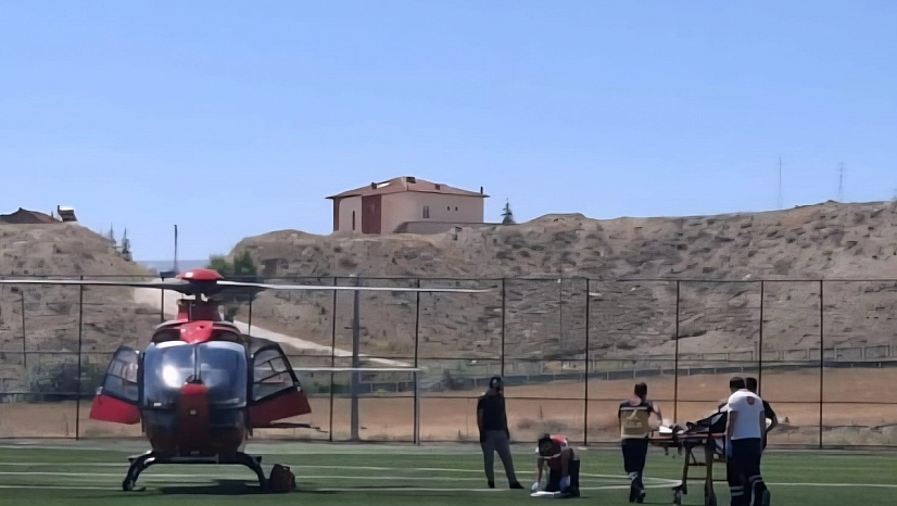 Darende'de kalp krizi hastası hava ambulansıyla sevk edildi