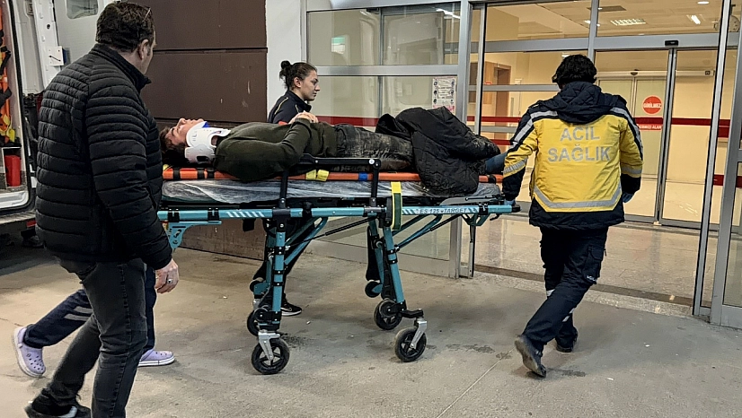 Devrilen motosikletin sürücüsü yaralandı