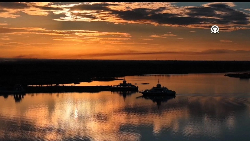 Dronla kaydedilen gün batımı büyüledi