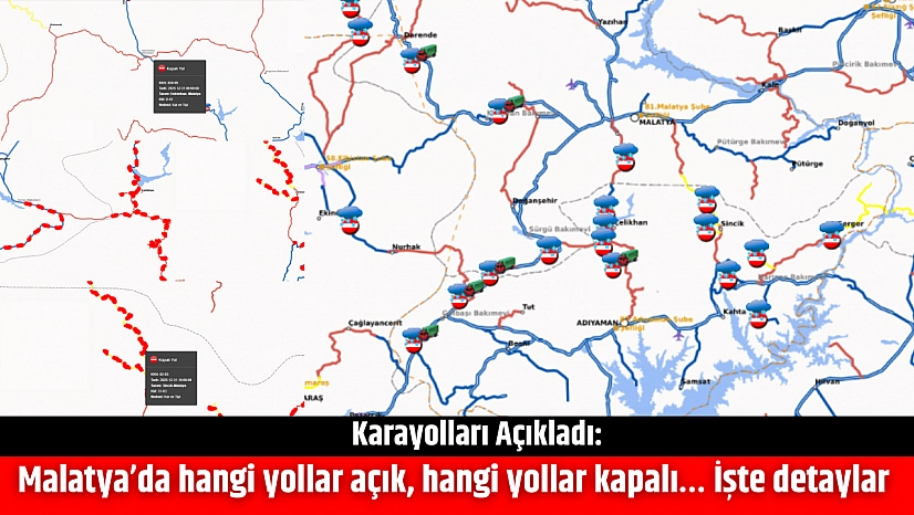 Karayolları Açıkladı: Malatya'da hangi yollar açık, hangi yollar kapalı… İşte detaylar