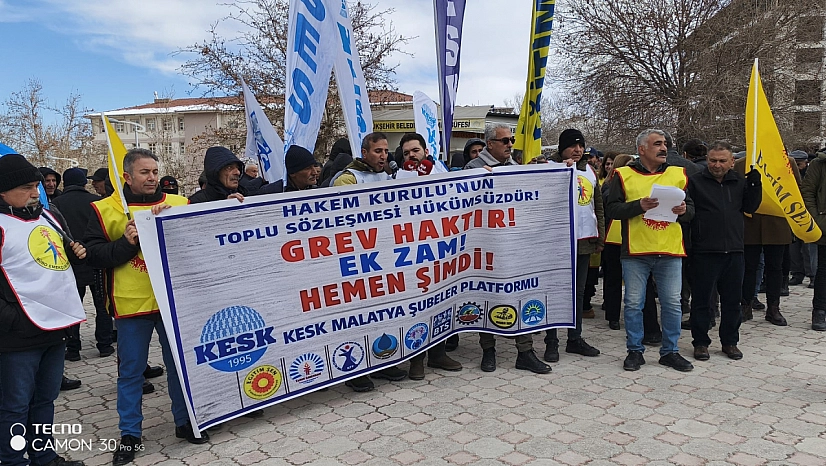 KESK Malatya'da İş Bıraktı: 'Geçinemiyoruz, İnsanca Yaşam İstiyoruz'