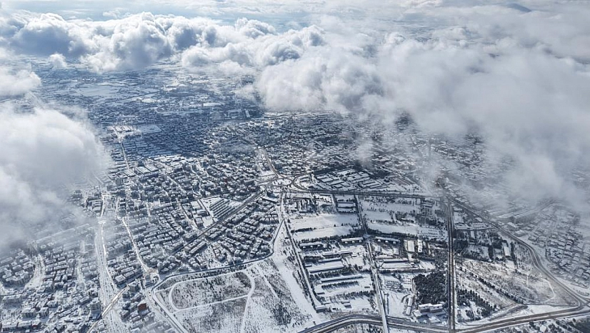 Kışın büyüsü havadan görüntülendi
