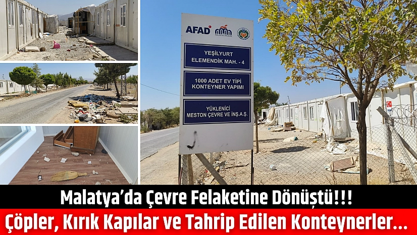 Malatya'da, Çevre Felaketine Dönüştü!!! Çöpler, Kırık Kapılar ve Tahrip Edilen Konteynerler…