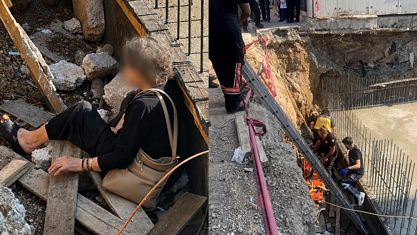 Malatya'da kaldırımda yürüyen kadın inşaat temeline düştü