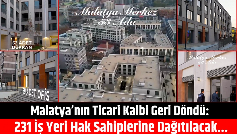 Malatya'nın Ticari Kalbi Geri Döndü: 231 İş Yeri Hak Sahiplerine Dağıtılacak