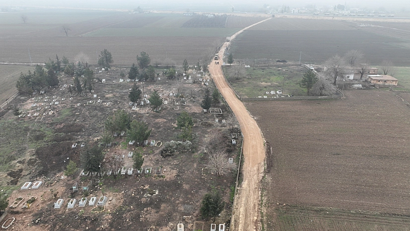 Mezarlık yolunda çalışmalar başladı