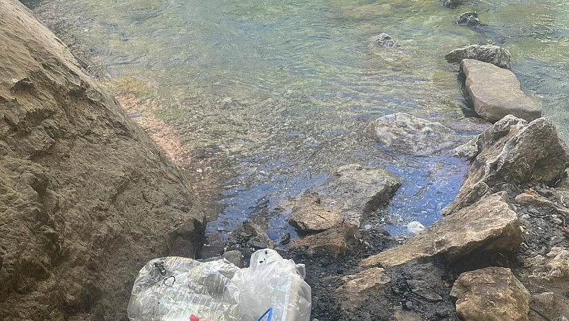 Piknik alanına bırakılan çöpler vatandaşın tepkisine yol açtı