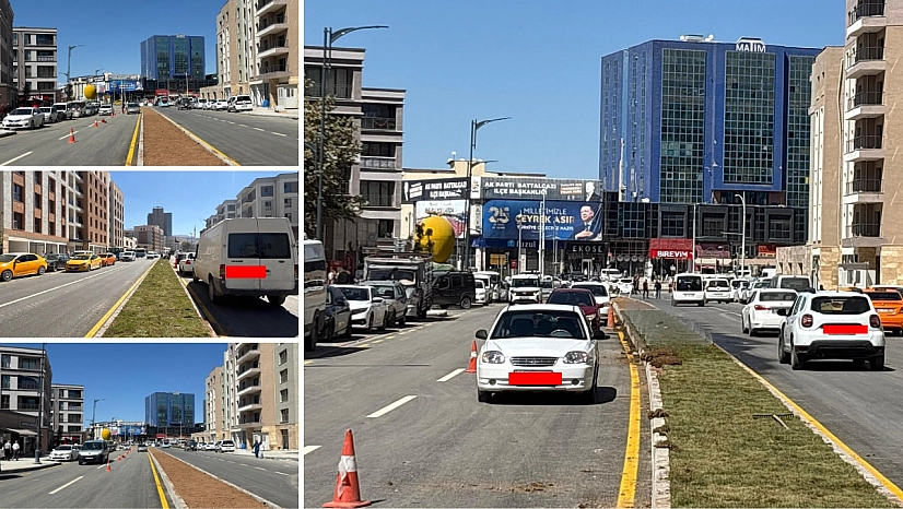 Yasak var! Kurallara uyan yok!! 4 şeritli yol 3 şeride düştü?