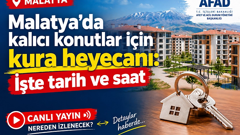 Malatya'da kalıcı konutlar için kura heyecanı: İşte tarih ve saat