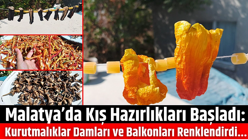 Malatya'da Kış Hazırlıkları Başladı: Kurutmalıklar Damları ve Balkonları Renklendirdi