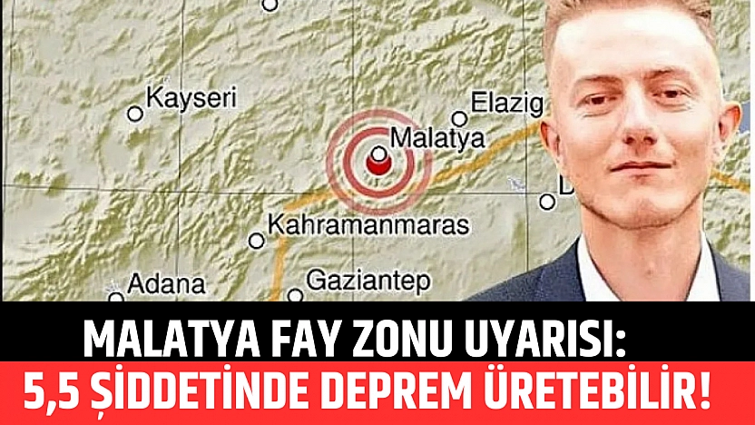 Malatya fay zonu uyarısı: 5,5 şiddetinde deprem üretebilir!