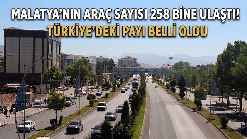 Malatya'nın araç sayısı 258 bine ulaştı! Türkiye'deki payı belli oldu