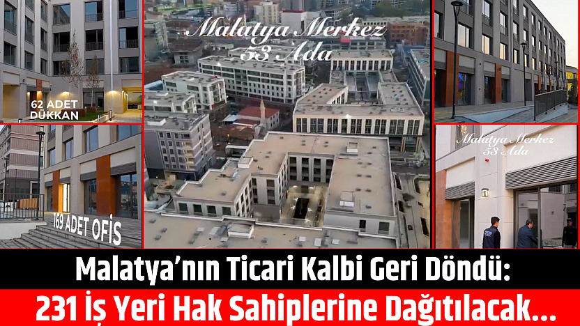 Malatya'nın Ticari Kalbi Geri Döndü: 231 İş Yeri Hak Sahiplerine Dağıtılacak