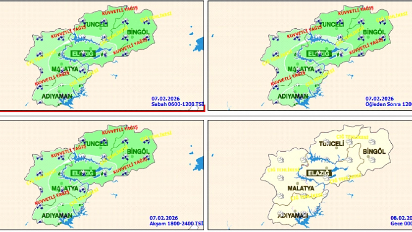 Meteoroloji Uyardı: Malatya'da Karla Karışık Yağmur Etkili Olacak