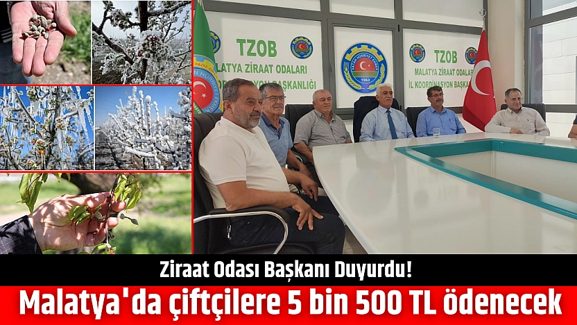 Ziraat Odası Başkanı Duyurdu! Malatya'da çiftçilere 5 bin 500 TL ödenecek
