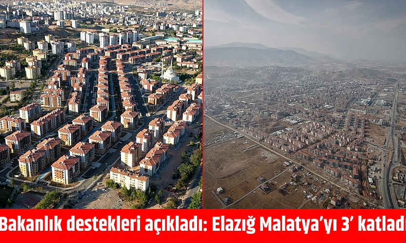 Bakanlık destekleri açıkladı: Elazığ Malatya'yı 3' katladı