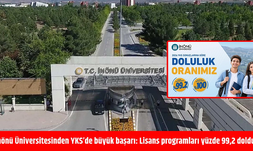 İnönü Üniversitesinden YKS'de büyük başarı: Lisans programları yüzde 99,2 doldu