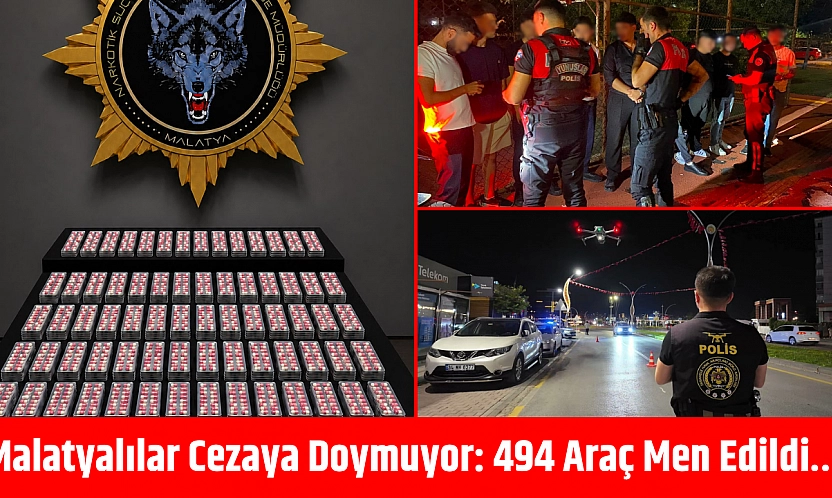Malatyalılar cezaya doymuyor: 494 araç men edildi…