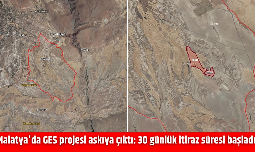 Malatya'da GES projesi askıya çıktı: 30 günlük itiraz süresi başladı