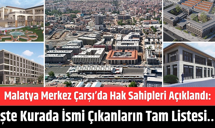 Malatya Merkez Çarşı'da Hak Sahipleri Açıklandı: İşte Kurada İsmi Çıkanların Tam Listesi…