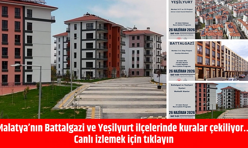 Malatya'nın Battalgazi ve Yeşilyurt ilçelerinde kuralar çekiliyor… Canlı izlemek için tıklayın…