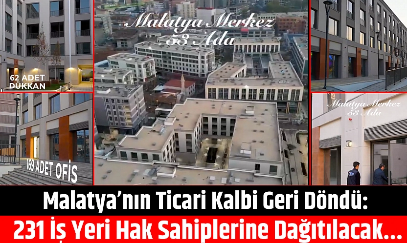 Malatya'nın Ticari Kalbi Geri Döndü: 231 İş Yeri Hak Sahiplerine Dağıtılacak