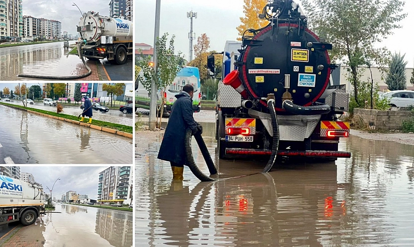MASKİ ekipleri sahaya indi! Malatya'da caddelerde su tahliyesi başladı