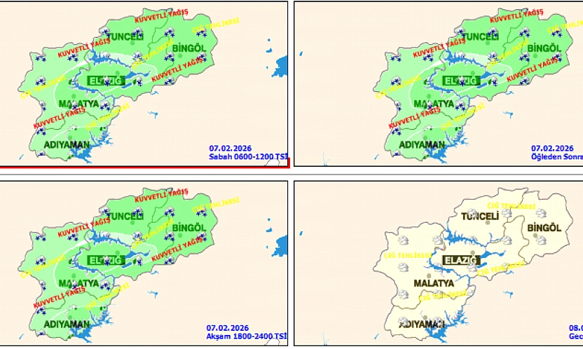 Meteoroloji Uyardı: Malatya'da Karla Karışık Yağmur Etkili Olacak