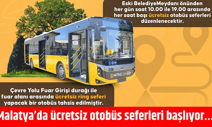 MOTAŞ Duyurdu! Malatya'da ücretsiz otobüs seferleri başlıyor…
