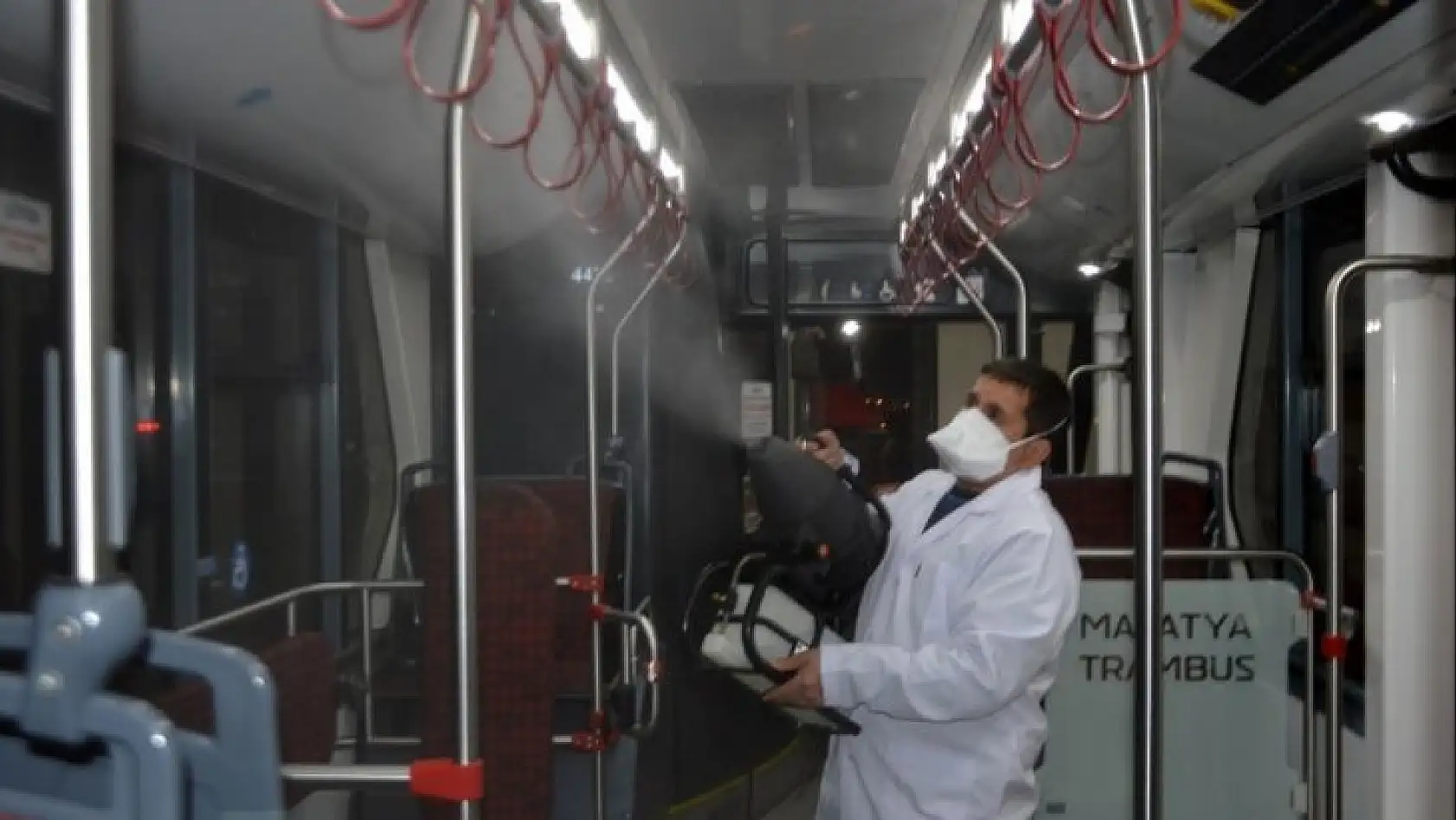 Otobüsler dezenfekte ediliyor