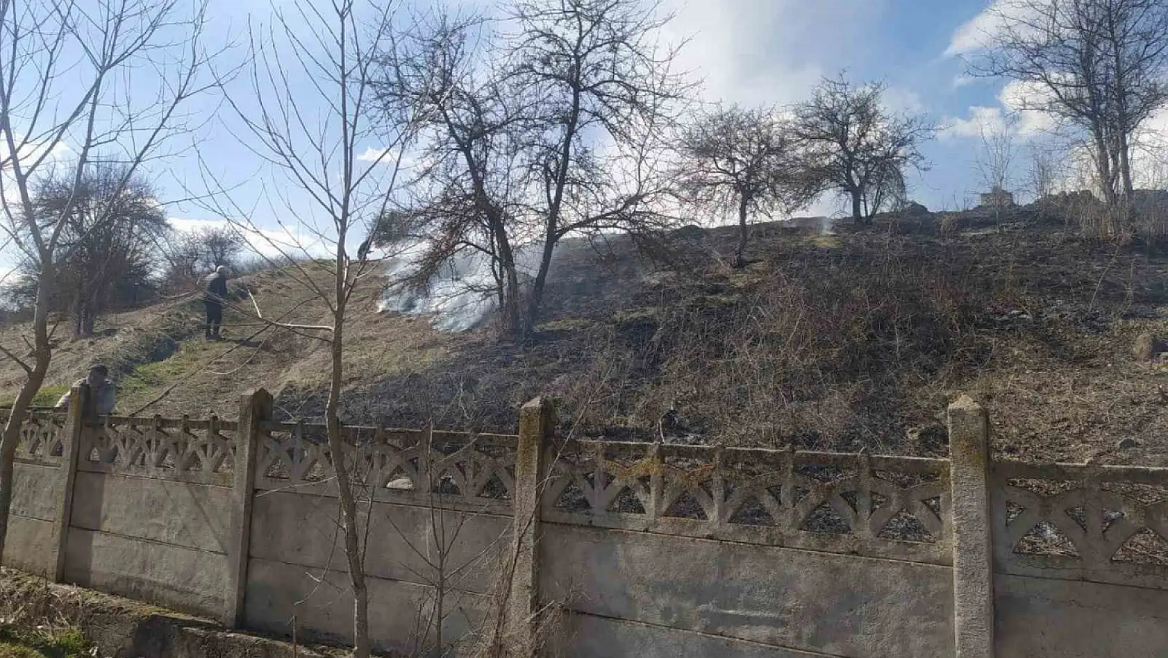 Bolu'da mezarlık yangını