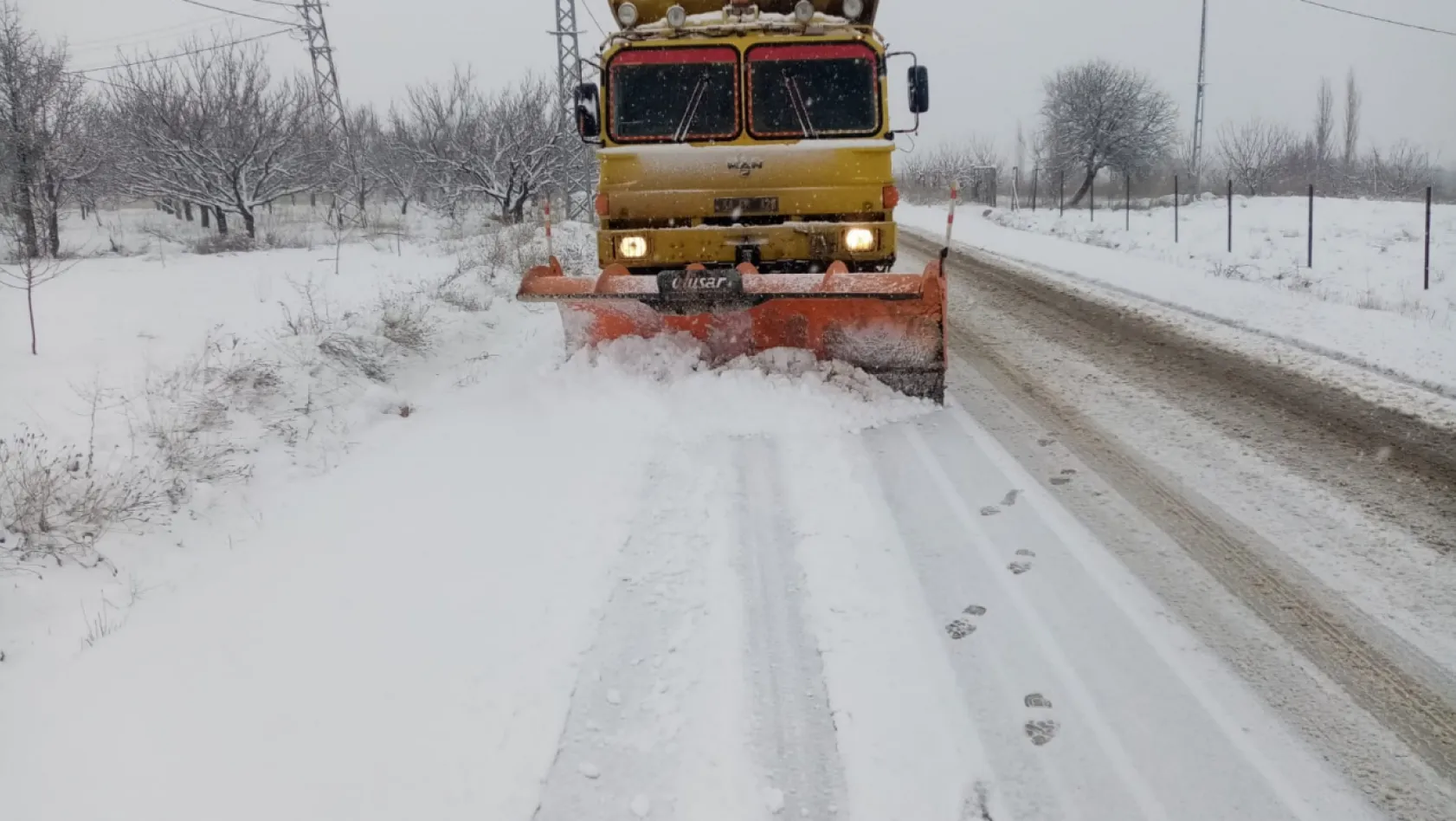 Malatya'da karla mücadele