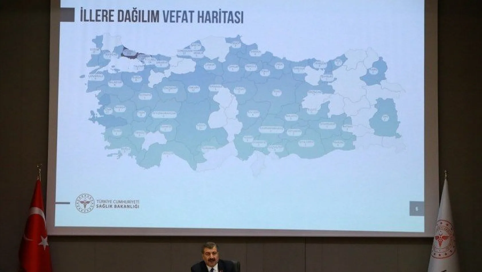 Türkiye'de illere göre vaka ve ölü sayısı dağılımı