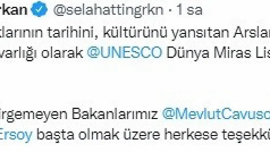 UNESCO'ya alınmasının 1'nci yıl dönümü