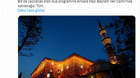'Gazze için duaya duruyoruz'